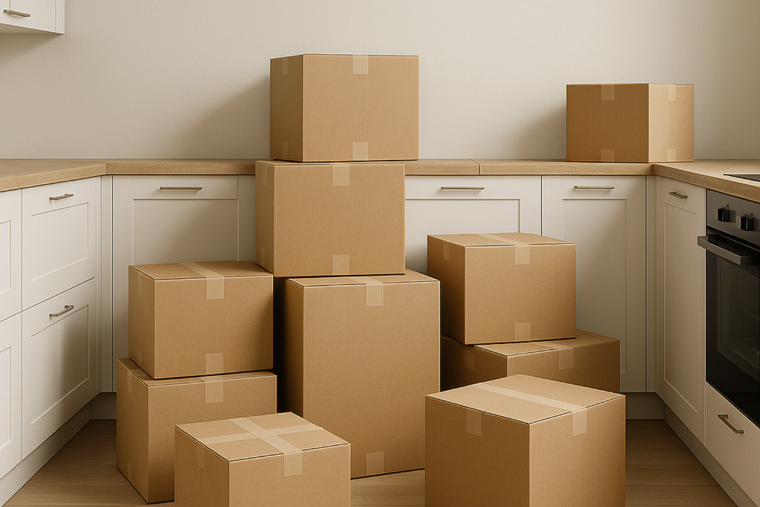 Moving boxes in new home — Space Commanders move-in organising service Singapore
